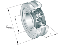 外徑帶修形的滾輪 LFR..-2Z, 定位滾輪，雙列，兩側間隙密封